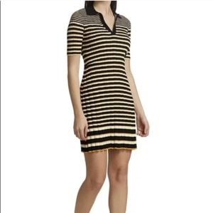 Theory Ribbed Stripe Dress in Cotton